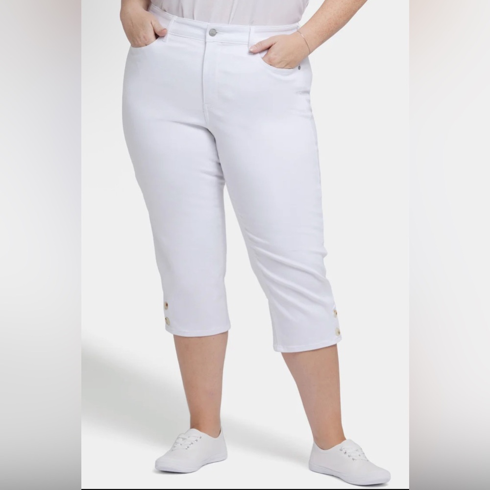NYDJ Marilyn Crop White Jeans